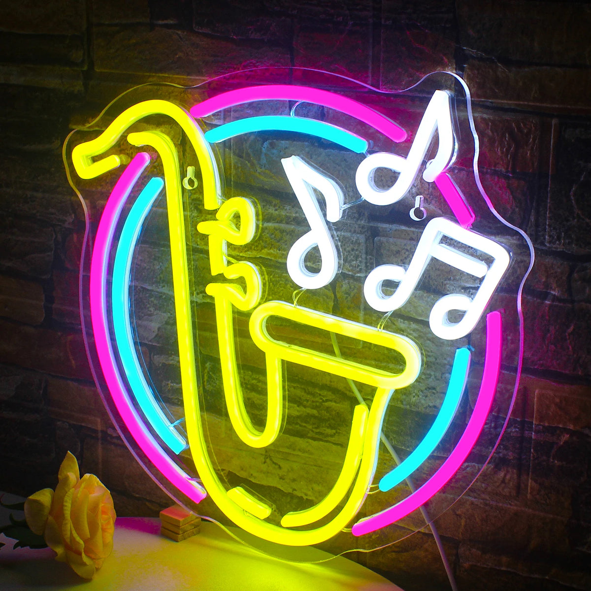 Saxofon – LED-Neonschild (5 V USB)