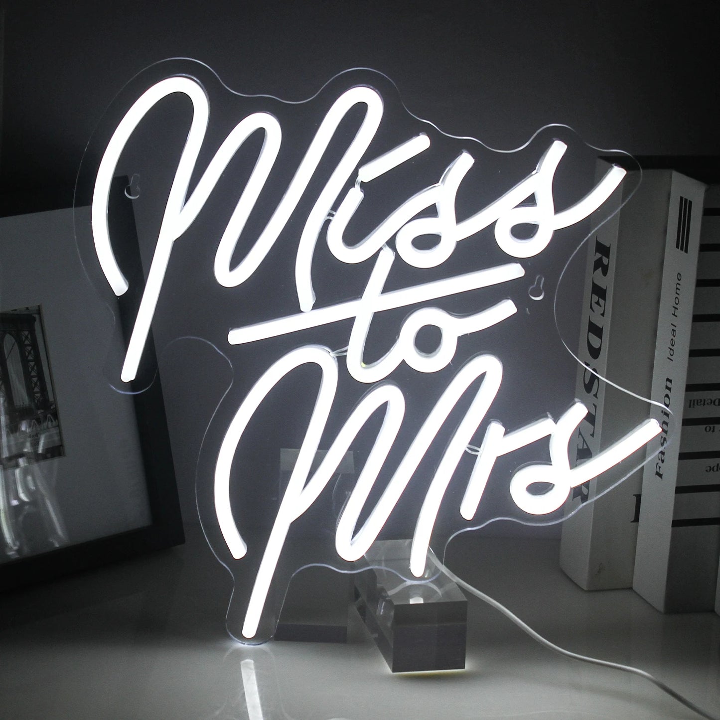 Miss To Mrs 5V Mini USB LED Neon Sign - Budget Friendly