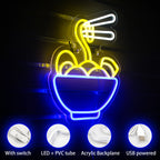 Ramen-Nudeln – LED-Neonschild (5 V USB)