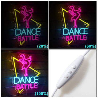 Dance Battle 5V Mini USB LED Neon Sign - Budget Friendly