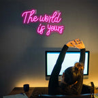 The World Is Yours – LED-Neon-Schriftzug (5 V USB)
