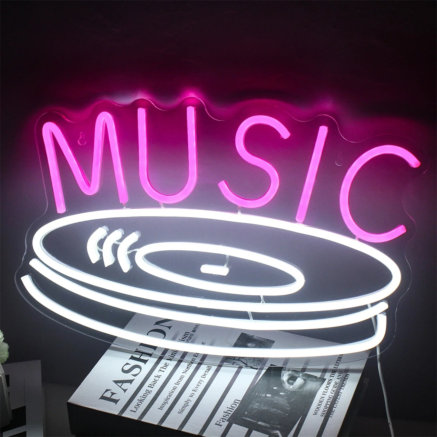 Music Record 5V USB LED Neon Sign - Budget Friendly