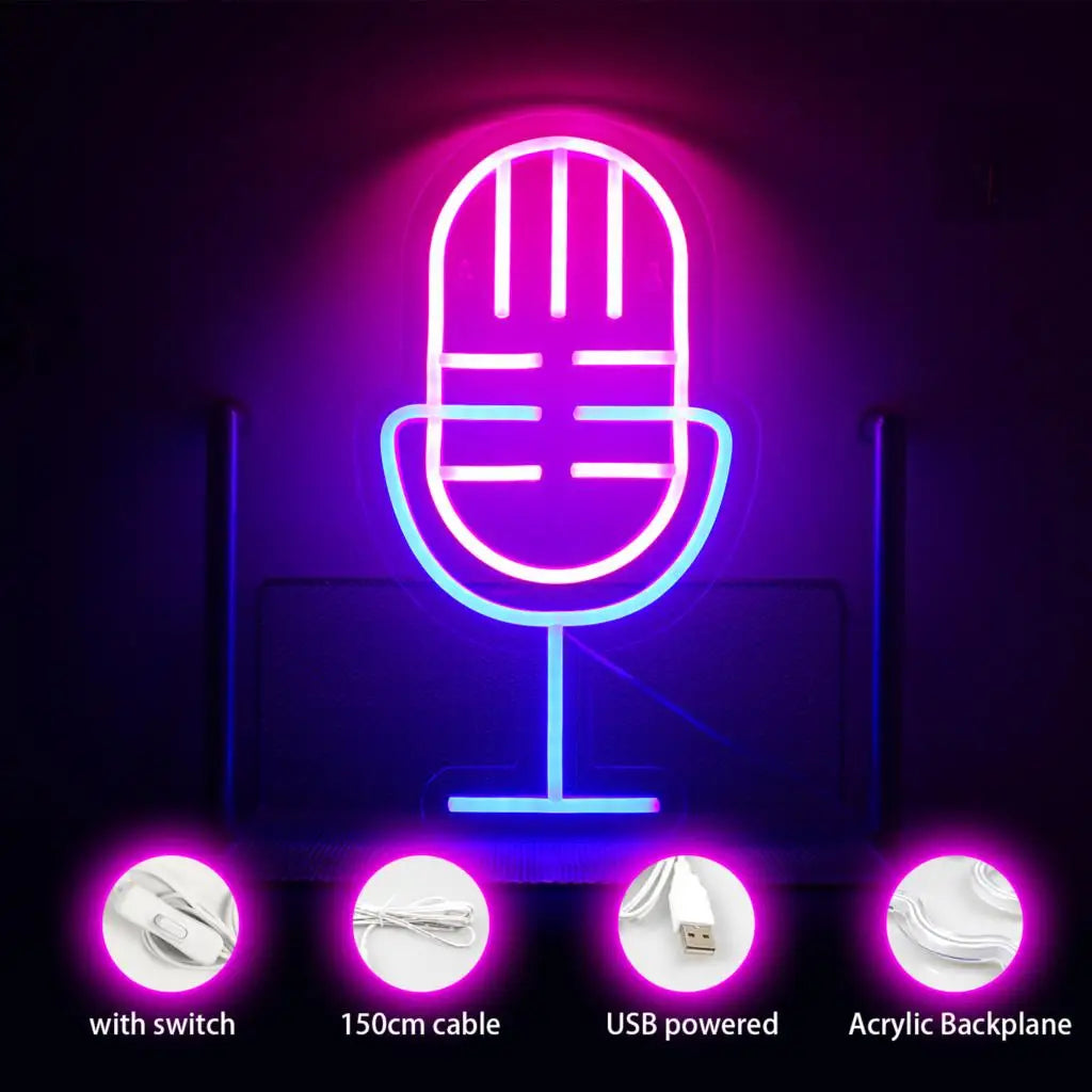 Mikrofon – LED-Neonschild (5 V USB)