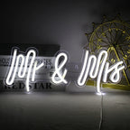 Mr & Mrs – LED-Neon-Schriftzug (5 V USB)