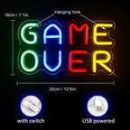 Game Over – LED-Neon-Schriftzug (5 V USB)