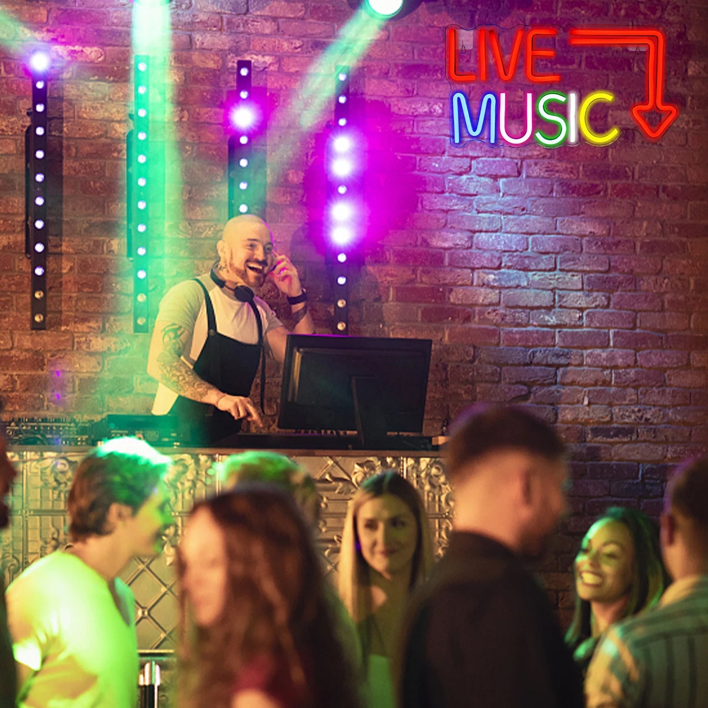 Live Music 5V Mini USB LED Neon Sign - Budget Friendly