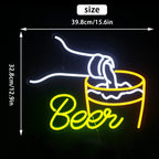 Beer – Bier beim Einschenken – LED-Leuchtschild (5 V USB)
