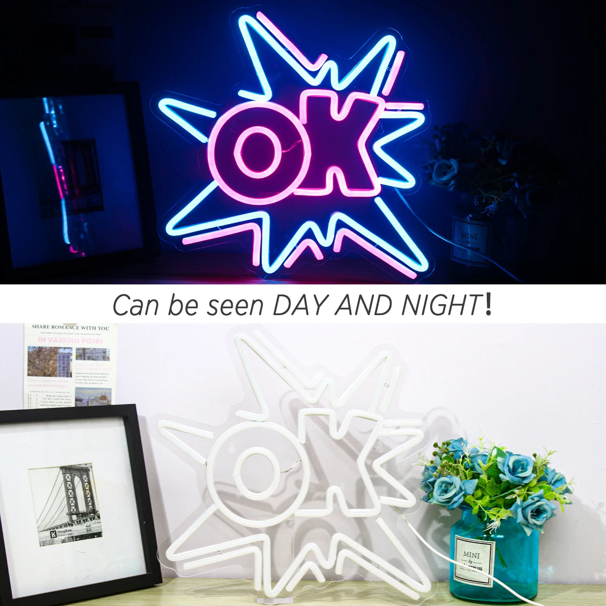 OK – Comic-Explosion – LED-Neonschild (5 V USB)