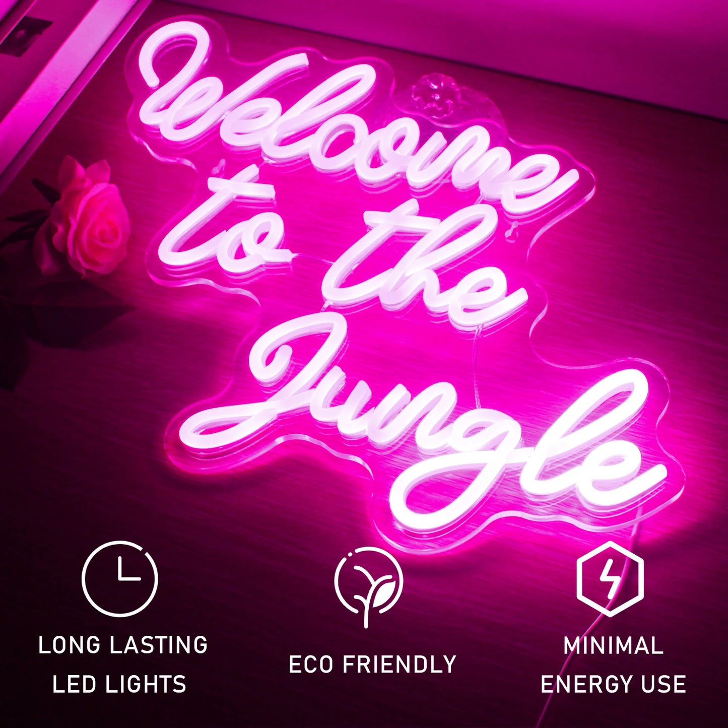 Welcome to the Jungle 5V Mini USB LED Neon Sign - Budget Friendly