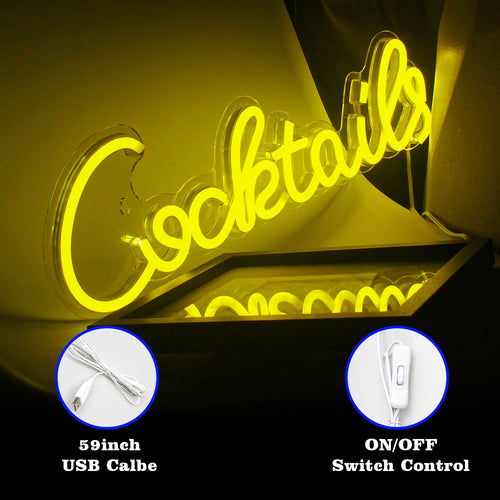 Cocktail 5V USB LED Leuchtschild - Preisgünstig