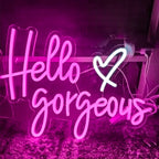 Hello Gorgeous – Herz – LED-Leuchtschild (5 V USB)