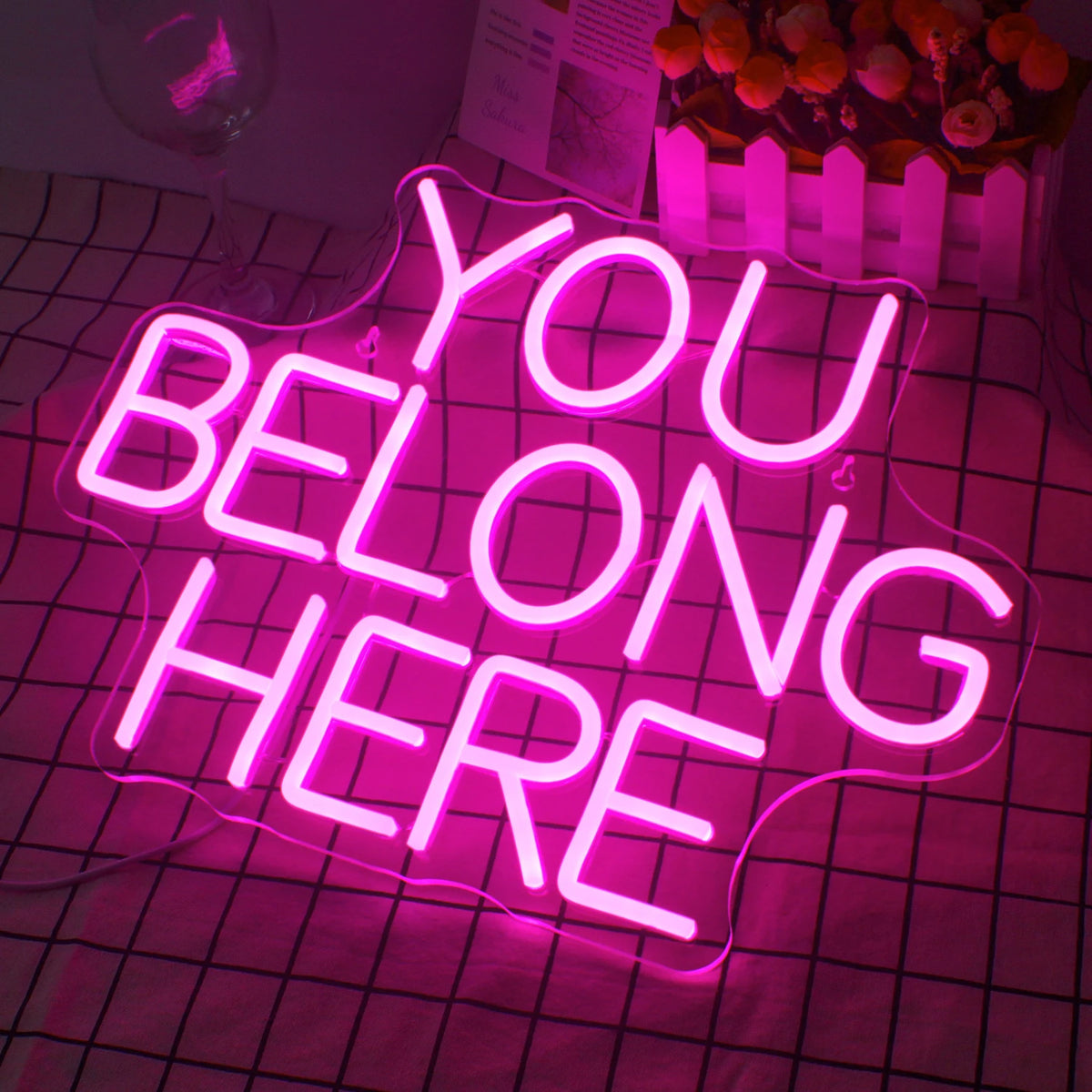 You Belong Here – LED-Neon-Schriftzug (5 V USB)
