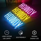 Howdy 5V USB LED Neon Sign - Budget Friendly