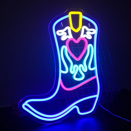Cowboystiefel – LED-Neonschild (5 V USB)