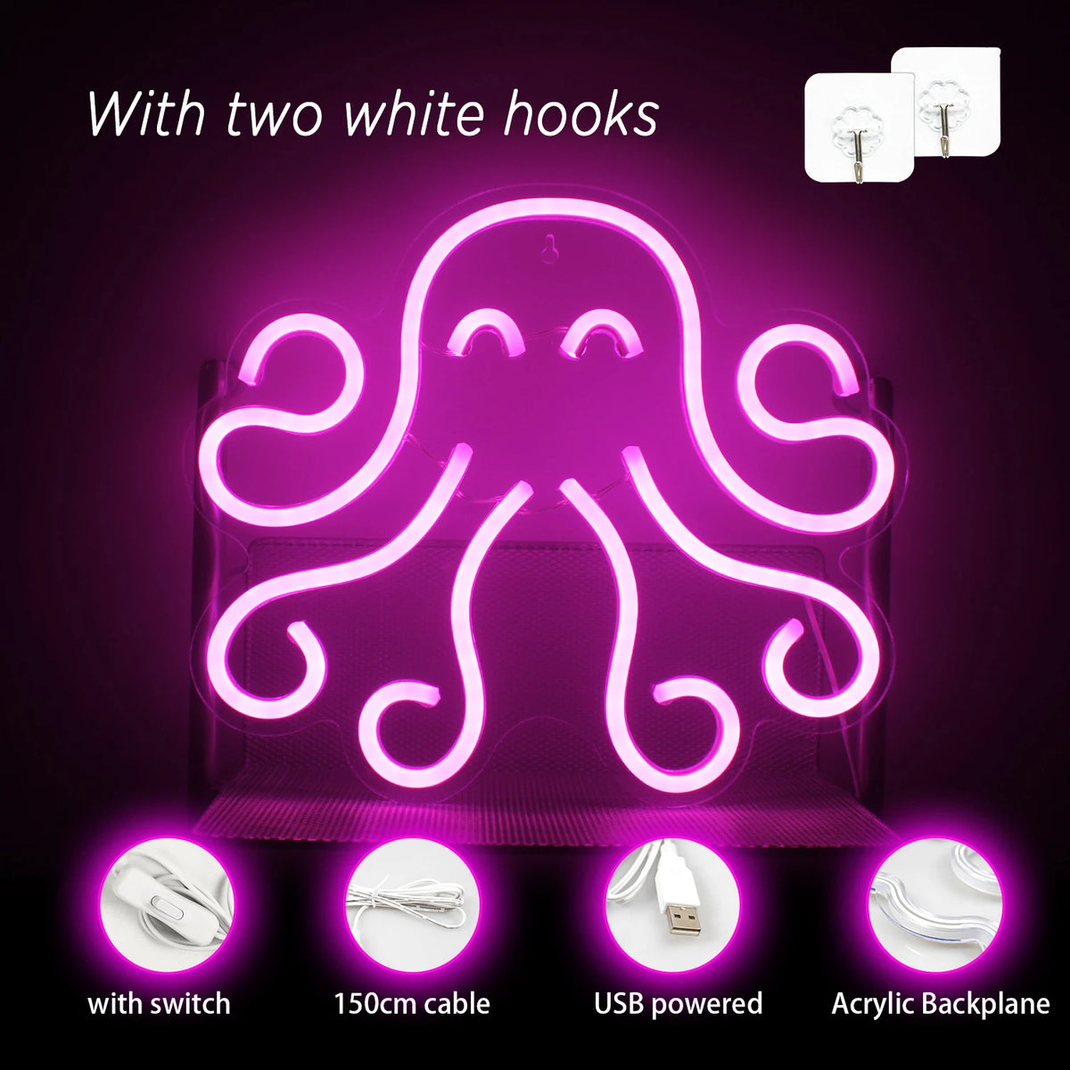 Oktopus – LED-Neonschild (5 V USB)