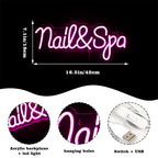 Nail & Spa – LED-Leuchtschild (5 V USB)
