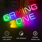 GAMING ZONE – Bunte Buchstaben – LED-Neon-Schriftzug (5 V USB)