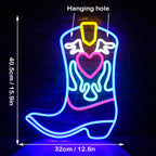Cowboystiefel – LED-Neonschild (5 V USB)