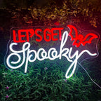 LET'S GET Spooky – Fledermaus als Halloweenmotiv – LED-Neonschild (5 V USB)