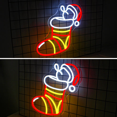 Weihnachtsstrumpf – LED-Neonschild (5 V USB)