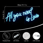 All You Need Is Love 5V USB LED Leuchtschild - Preisgünstig