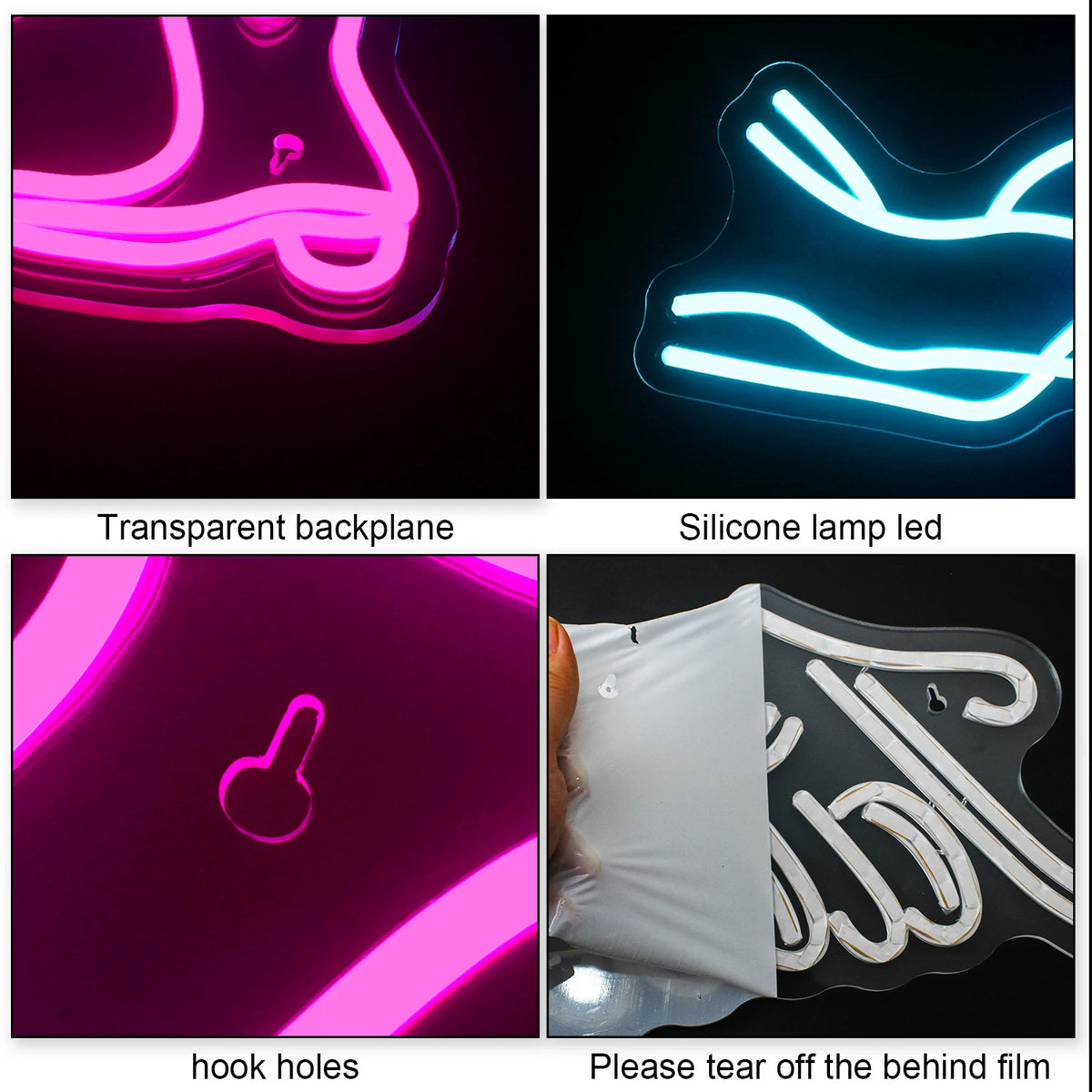 Rosa Cowboystiefel – LED-Neonschild (5 V USB)