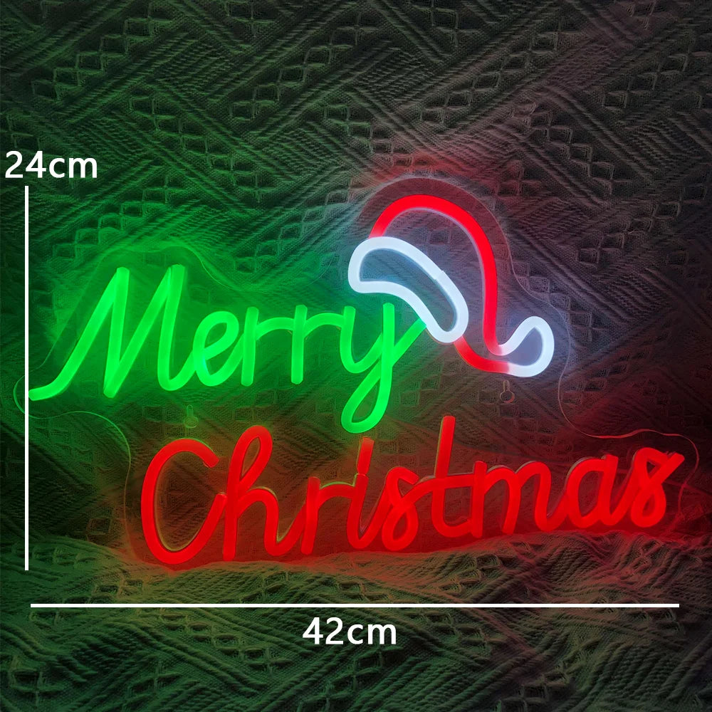 Merry Christmas 5V Mini USB LED Neon Sign - Budget Friendly