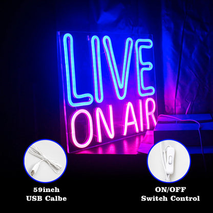 Live On Air 5V Mini USB LED Neon Sign - Budget Friendly