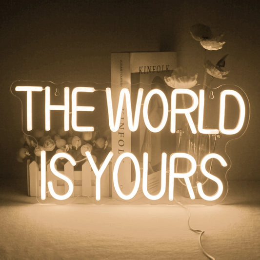 Ineonlife The World Is Yours 5V Mini USB LED Neon Sign - Budget Friendly