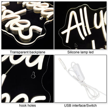 All You Need is Lashes 5V Mini USB LED Neon Sign - Budget Friendly