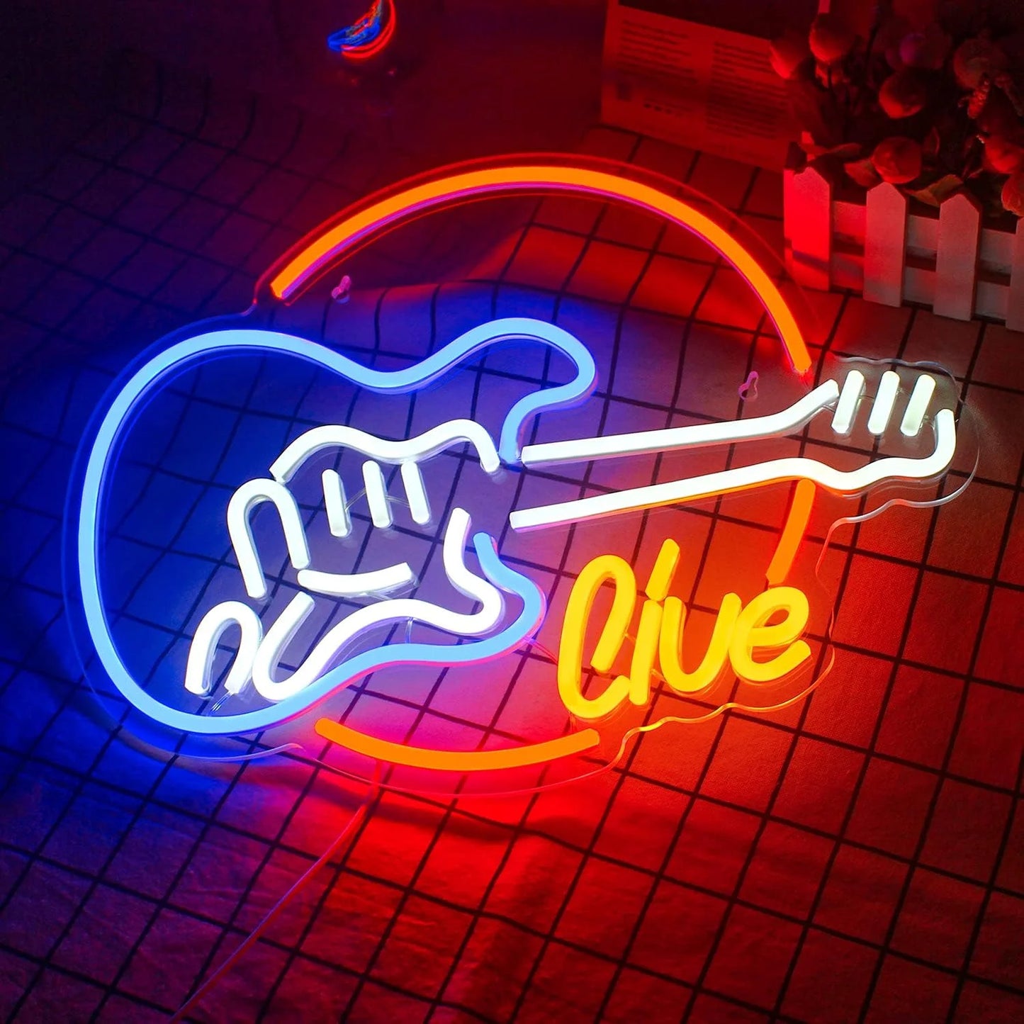 Music Guitar 5V Mini USB LED Neon Sign - Budget Friendly