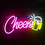 Cheers – Bierkrug – LED-Neonschild (5 V USB)