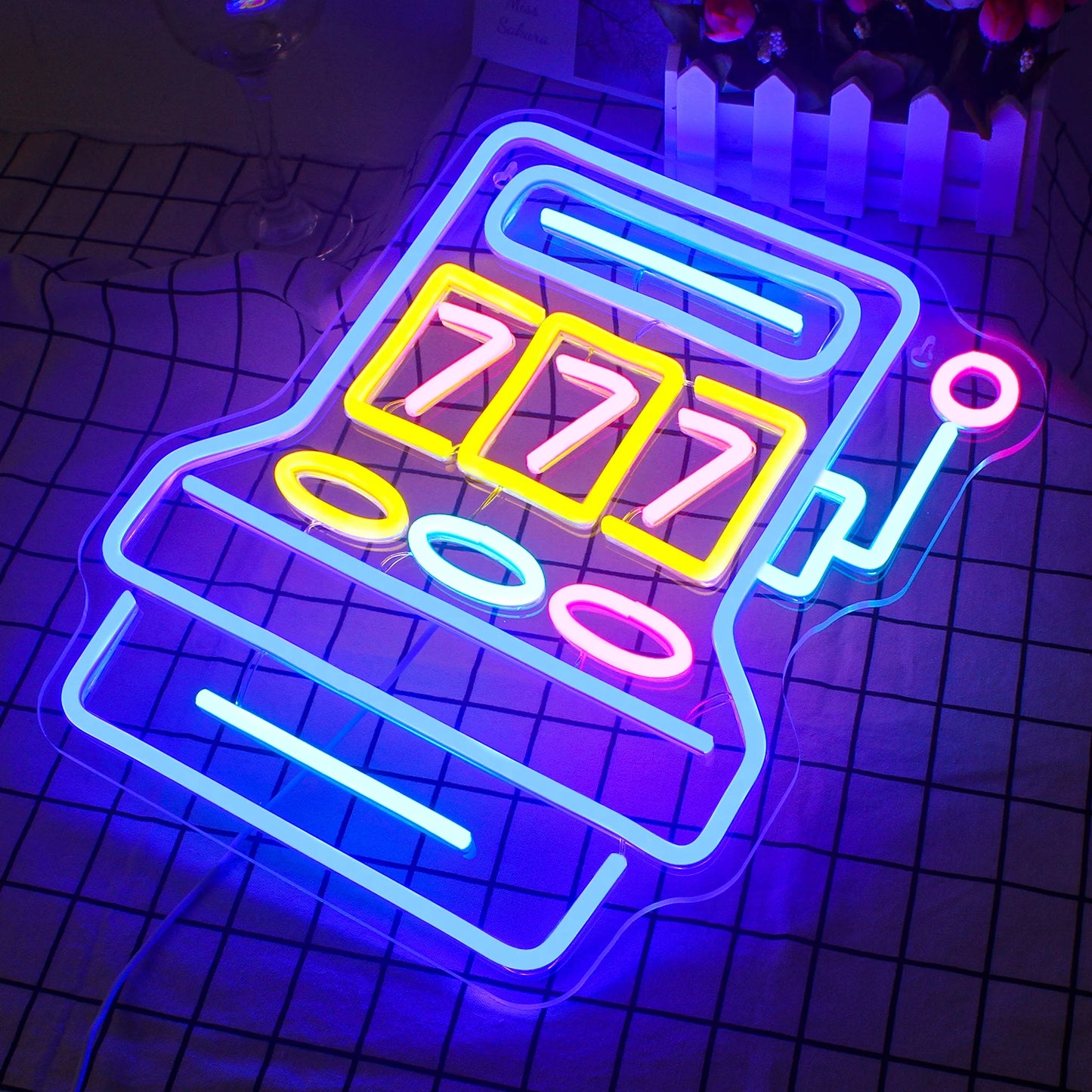 777 Game Room 5V Mini USB LED Neon Sign - Budget Friendly