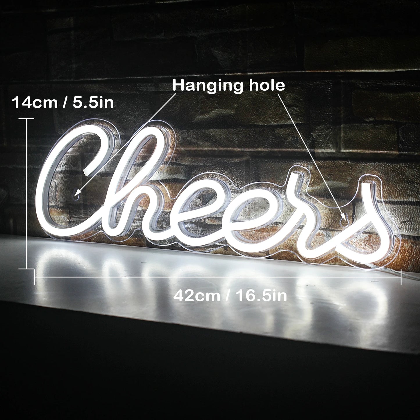 Cheers 5V Mini USB LED Neon Sign - Budget Friendly