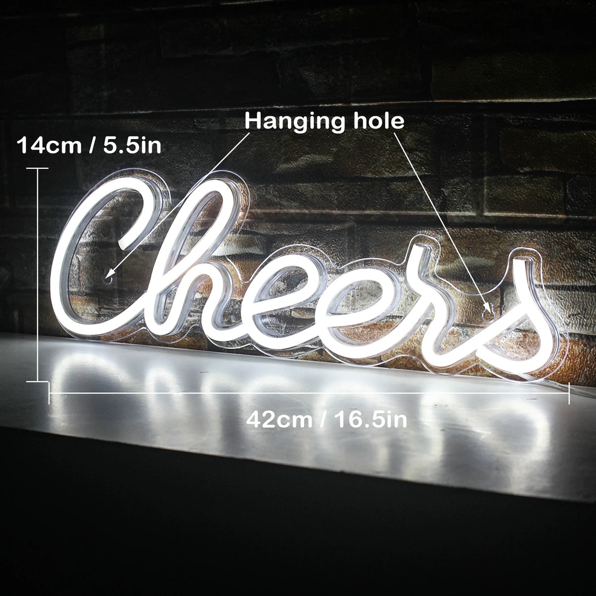 Cheers – LED-Neon-Schriftzug (5 V USB)