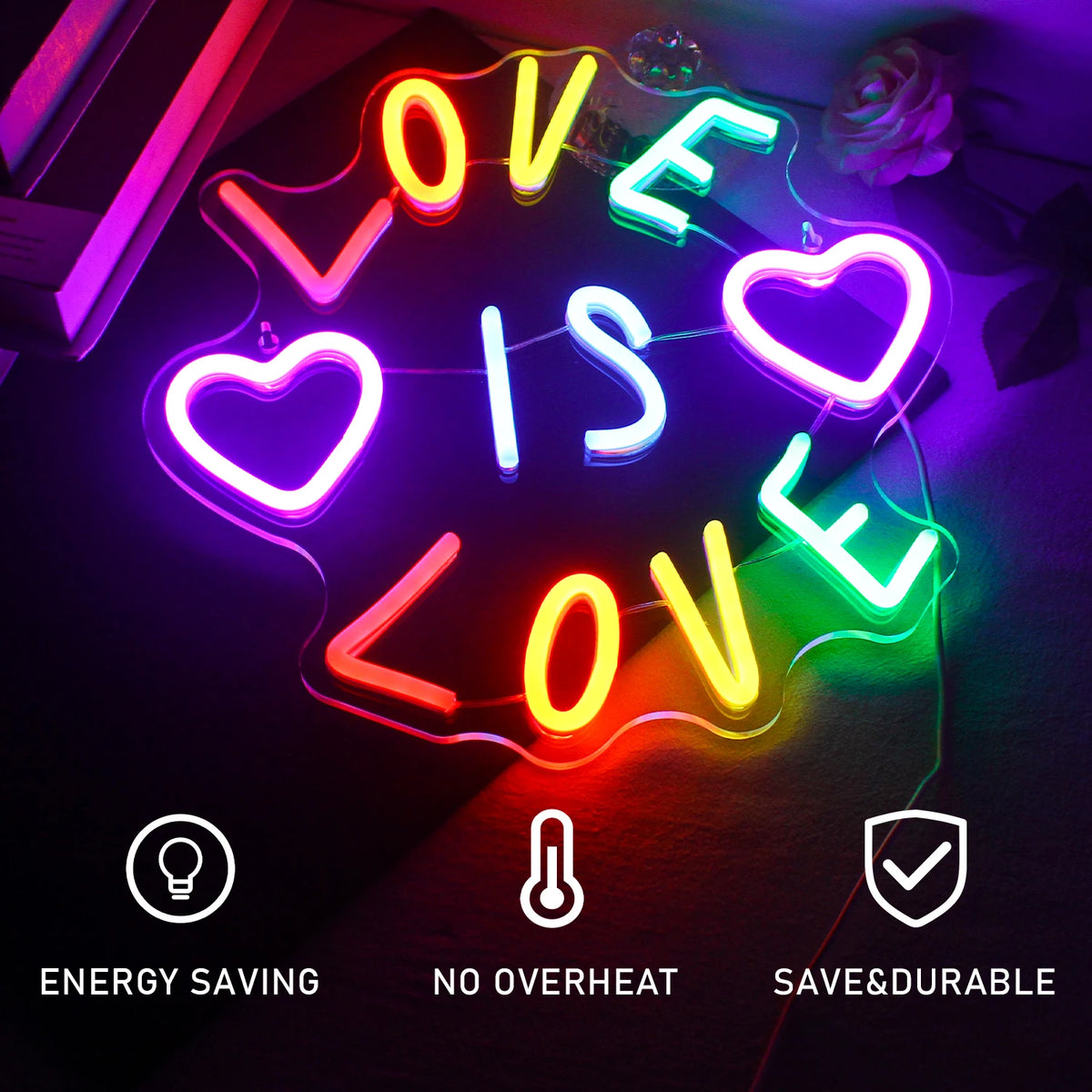 Love Is Love 5V USB LED Neon Sign - Budget Friendly