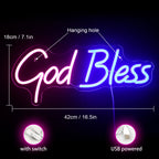God Bless 5V USB LED Neon Sign - Budget Friendly