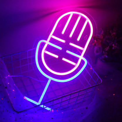 Microphone 5V Mini USB LED Neon Sign - Budget Friendly