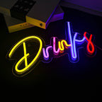 Drinks – Bunte Buchstaben – LED-Neonschild (5 V USB)