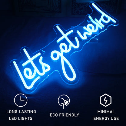 Lets Get Weird 5V Mini USB  LED Neon Sign - Budget Friendly