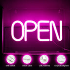 Open – Blockschrift – LED-Leuchtschild (5 V USB)