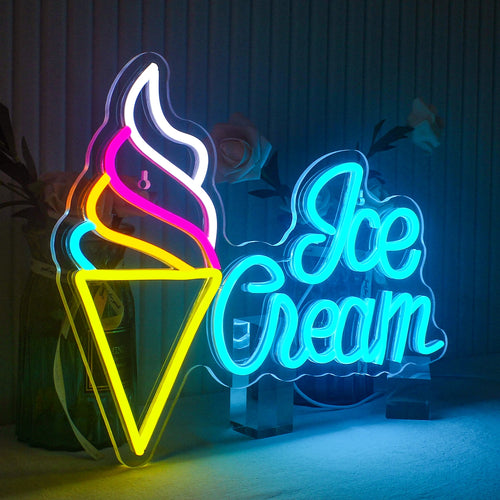 Ice Cream – Eistüte seitlich – LED-Leuchtschild (5 V USB)