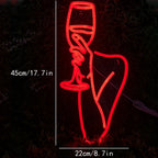 Woman Wine glass 5V USB LED Neon Sign - Budget Friendly