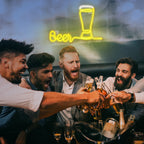 Beer – Hohes Bierglas – LED-Leuchtschild (5 V USB)