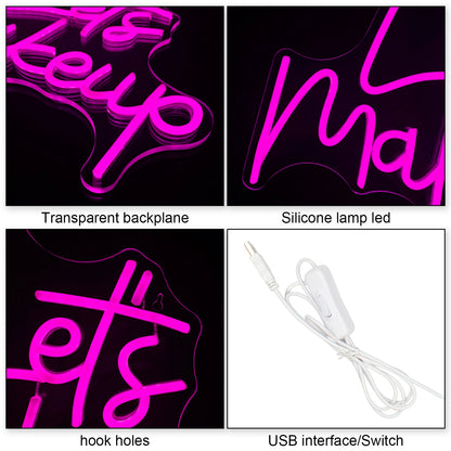 Let's Makeup 5V Mini USB LED Neon Sign - Budget Friendly