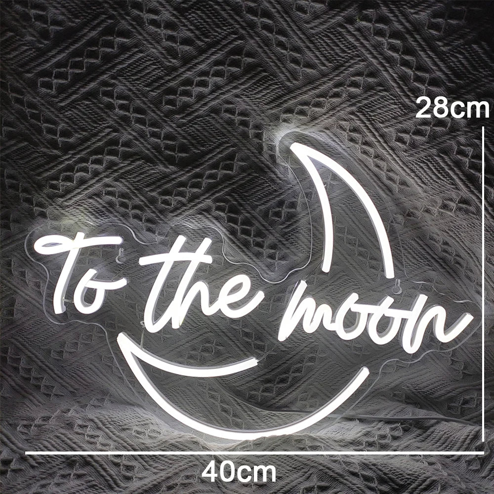 To the moon – Mondsichel – LED-Neonschild (5 V USB)
