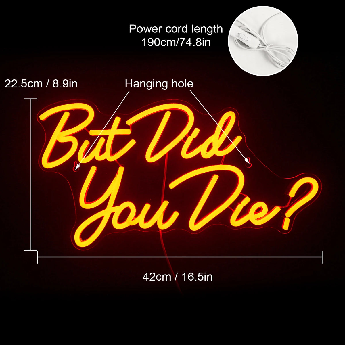 But Did You Die? – LED-Neon-Schriftzug (5 V USB)