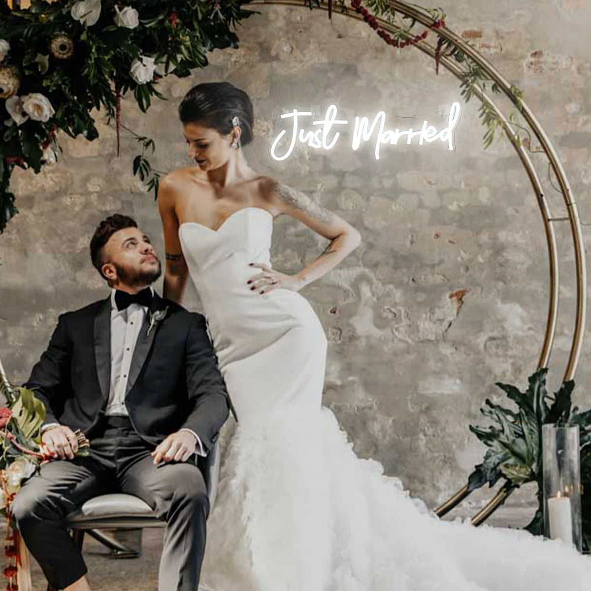 Just Married Wedding – LED-Neonschild (5 V USB)