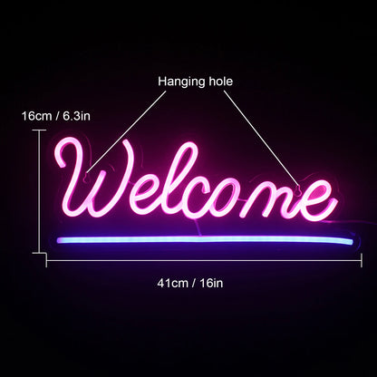 Willkommen 5V USB LED Leuchtschild - Preisgünstig