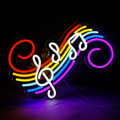 Colorful Musical Notes 5V Mini USB LED Neon Sign - Budget Friendly